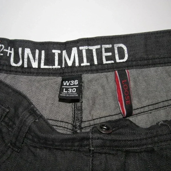 ECKO 72+UNLIMITED Men’s Loose Fit Medium Black Jeans Size 36x30 - Picture 6 of 6